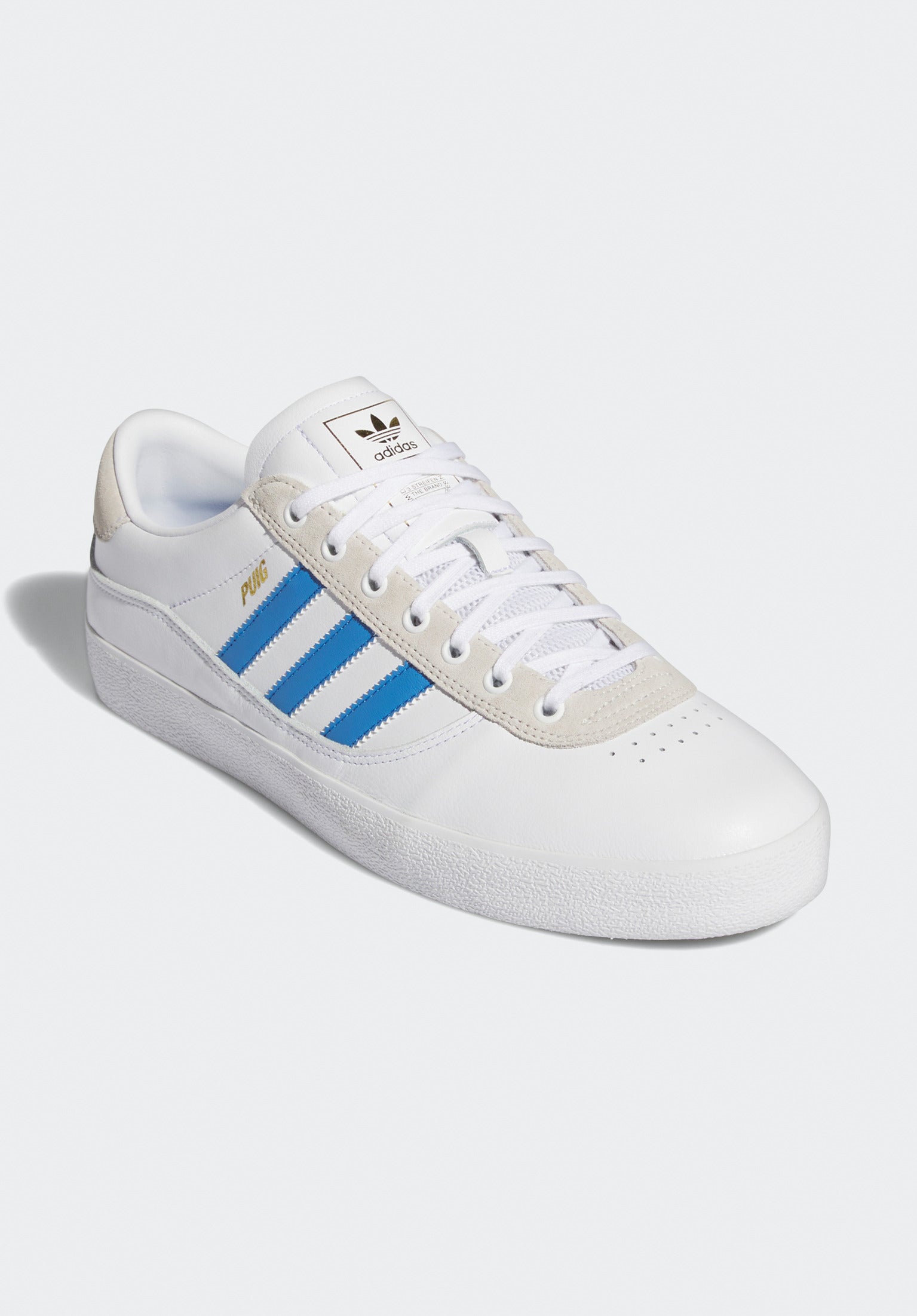 Puig Indoor adidas skateboarding Schuhe Jungs in white bluebird gold fur c