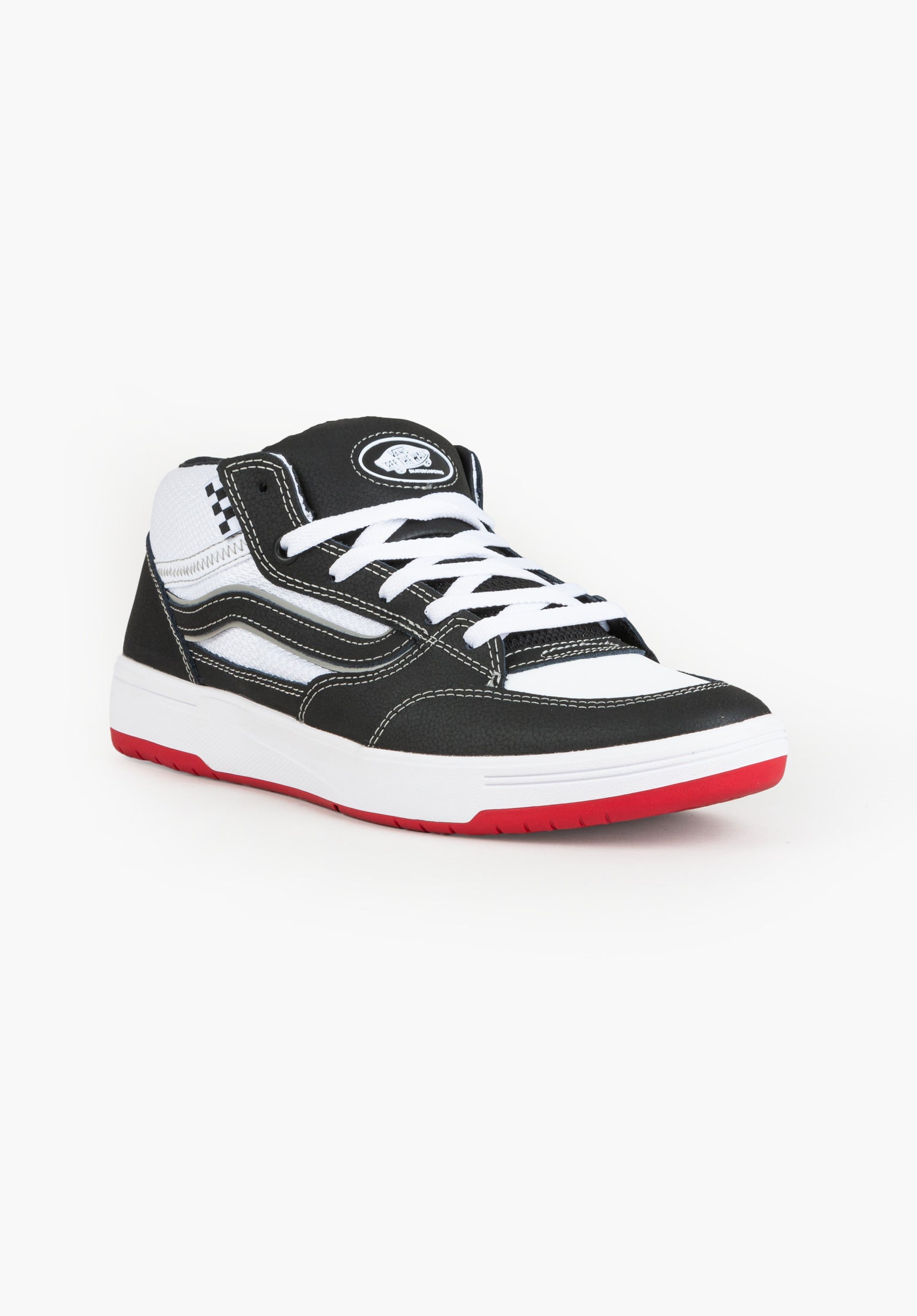 Black white red vans on sale