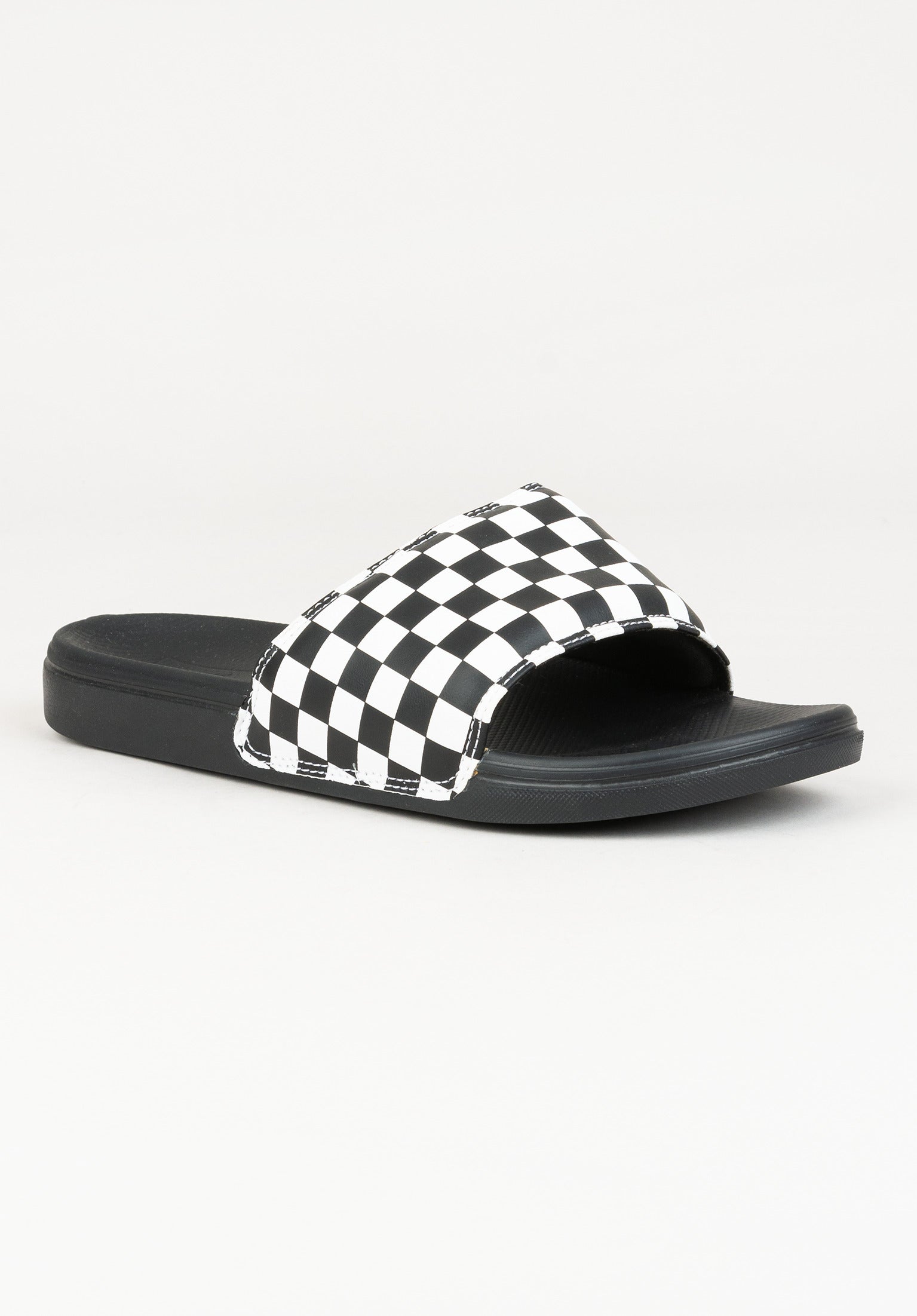 La Costa Slide On Vans Sandale in checkerboard truewhite black fur c