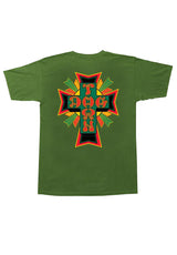 Cross-Logo olive-rasta Closeup1