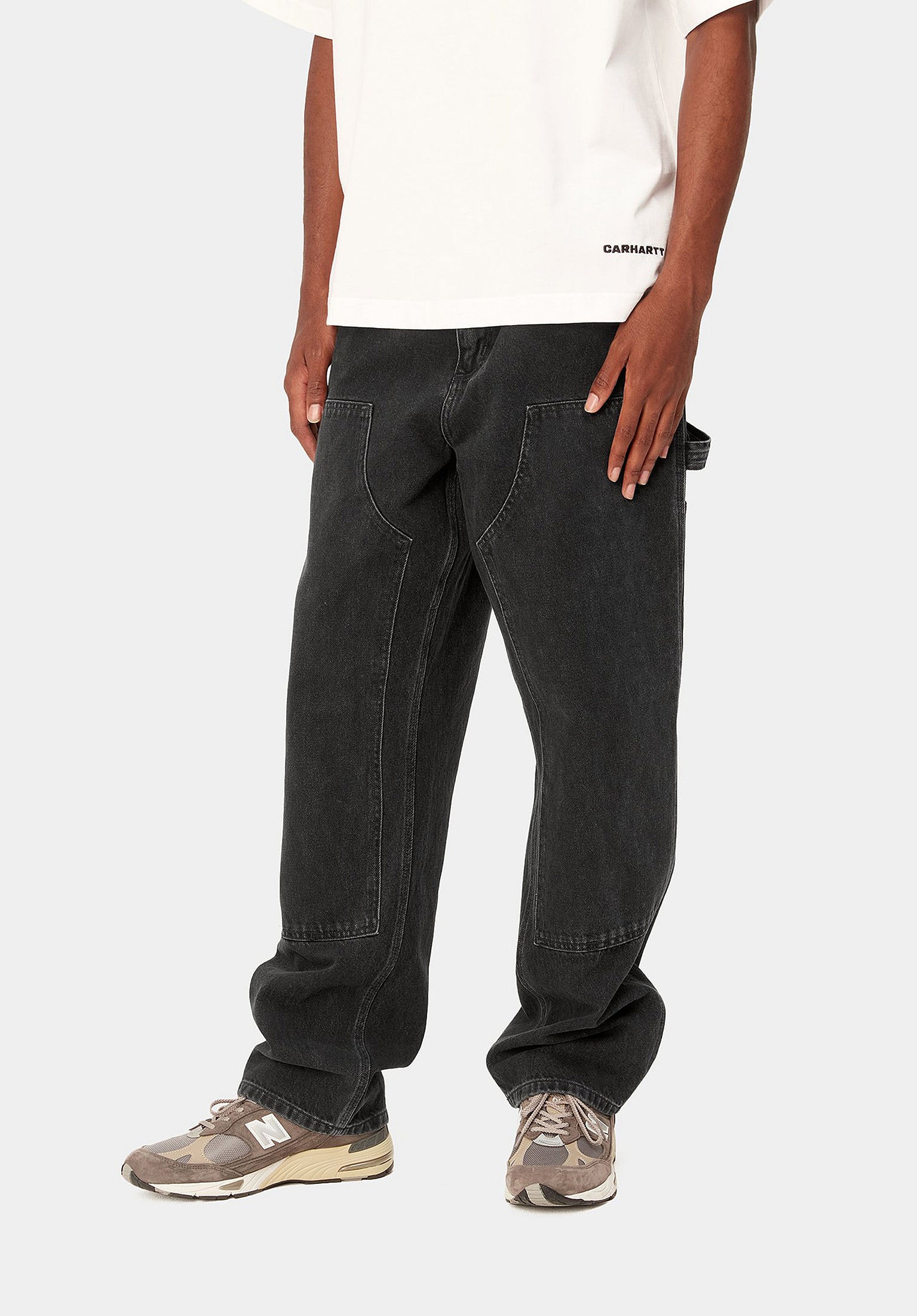 Double Knee Pant Denim Carhartt WIP Chino- / Stoffhose in blackstonewashed  für Herren – TITUS