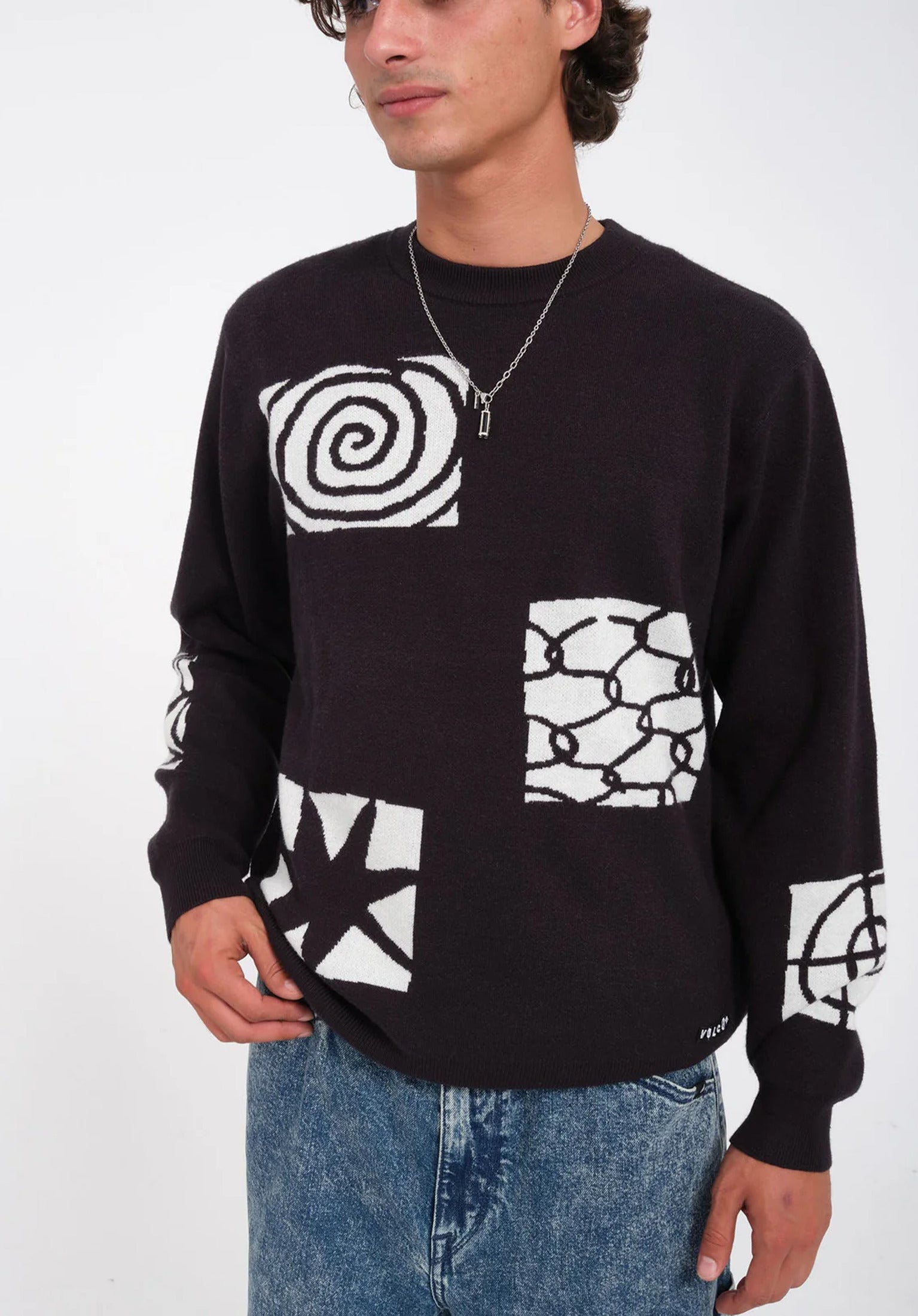 FA Keutchi Volcom Strickpullover in black fur c TITUS