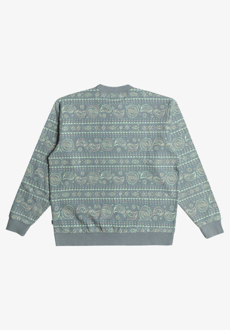 Halfrack Fleece Crew washedblue Rueckenansicht