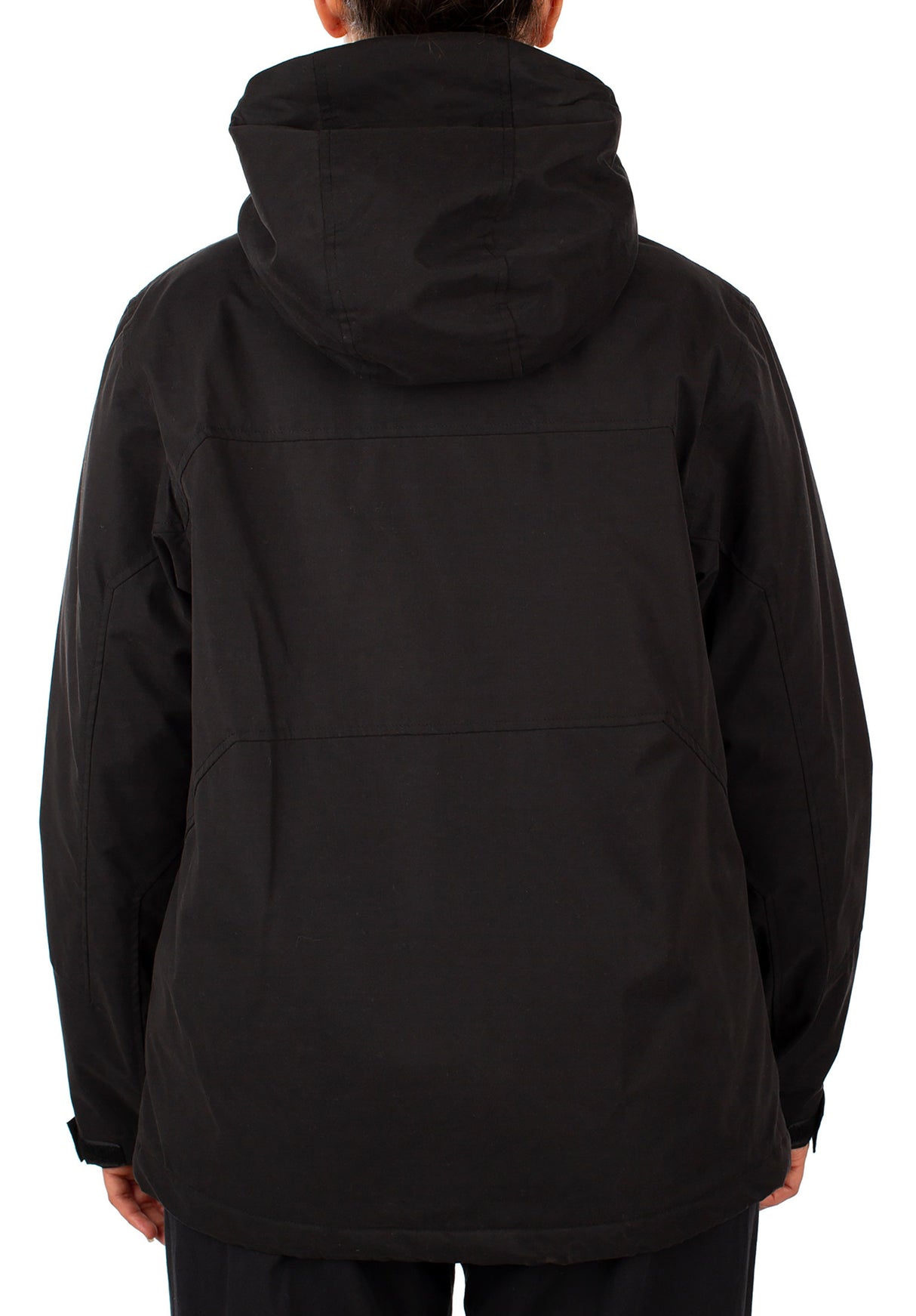 Kat Hooded black Rueckenansicht