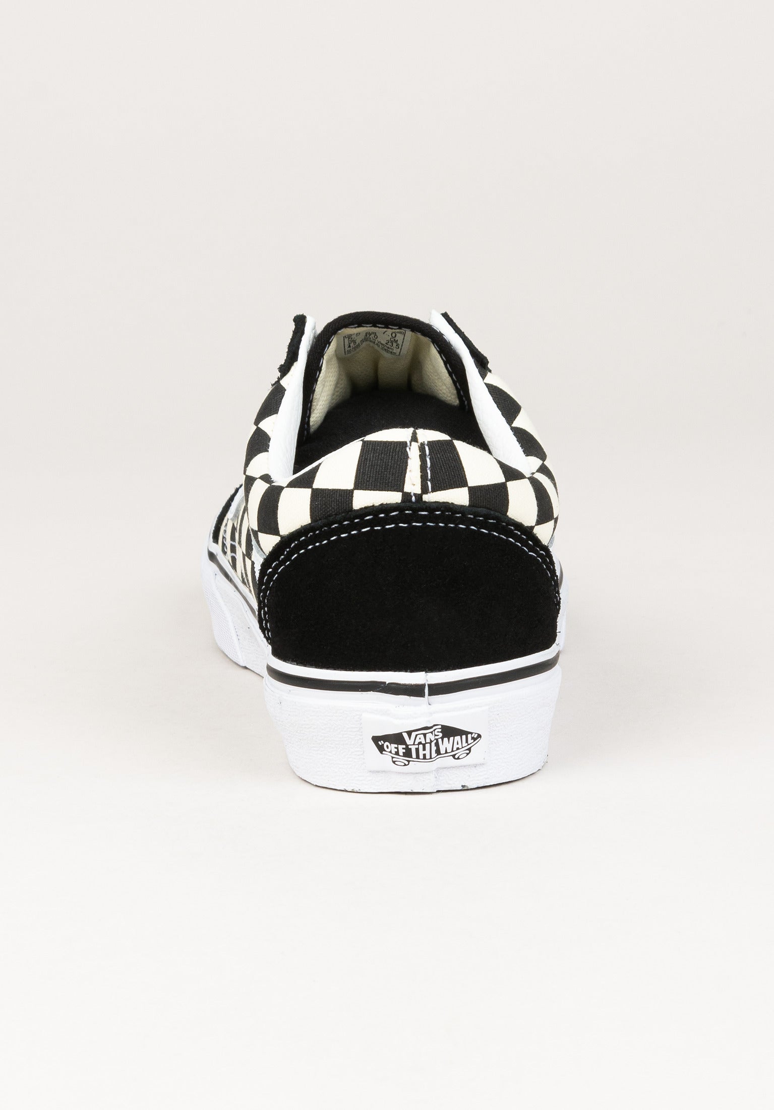 Black and white old skool vans checkered online