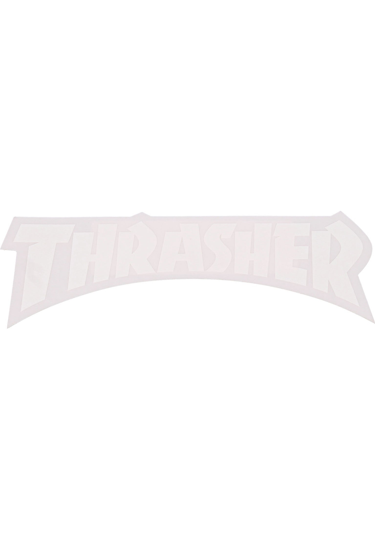 Die Cut Logo Sticker Thrasher in white für Damen – TITUS