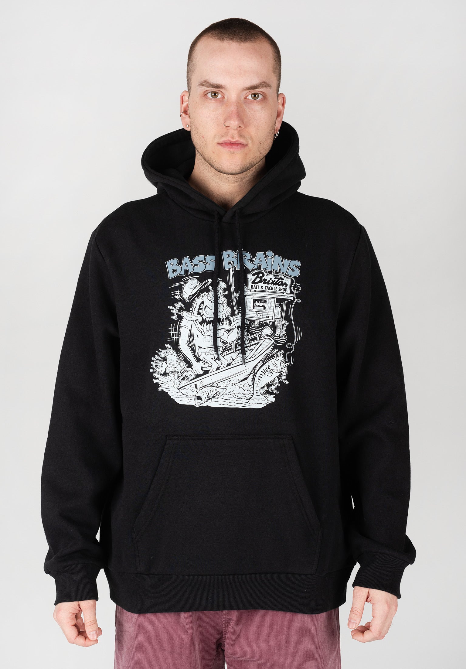 Black brixton hoodie online