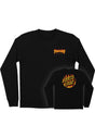 Thrasher Flame Dot L/S black Vorderansicht