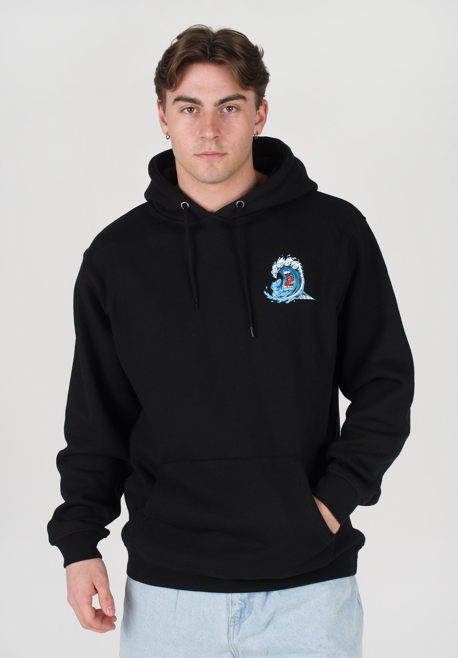 Screaming Wave Santa-Cruz Hoodie in black für Herren – TITUS