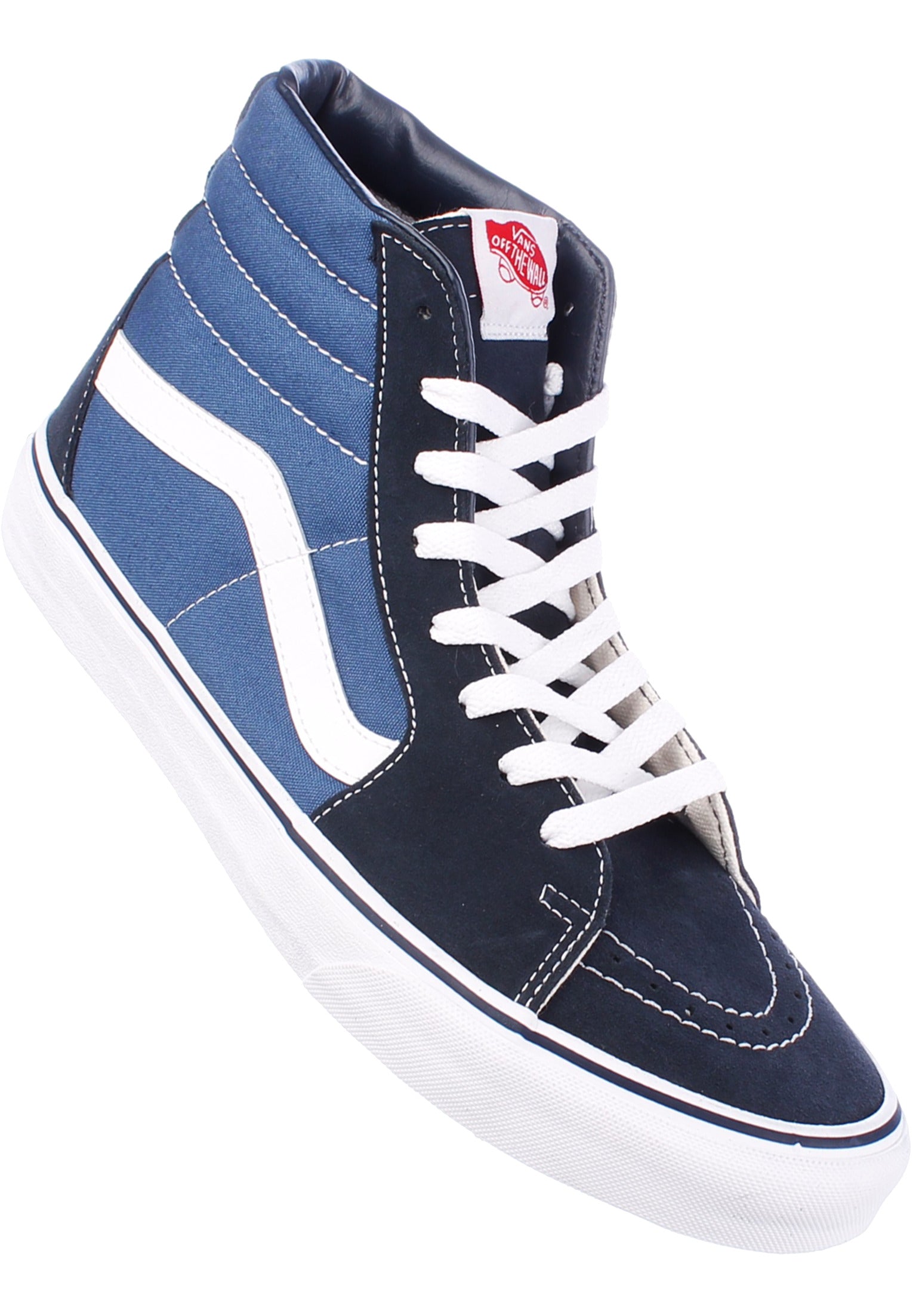 Blue and white high top vans on sale