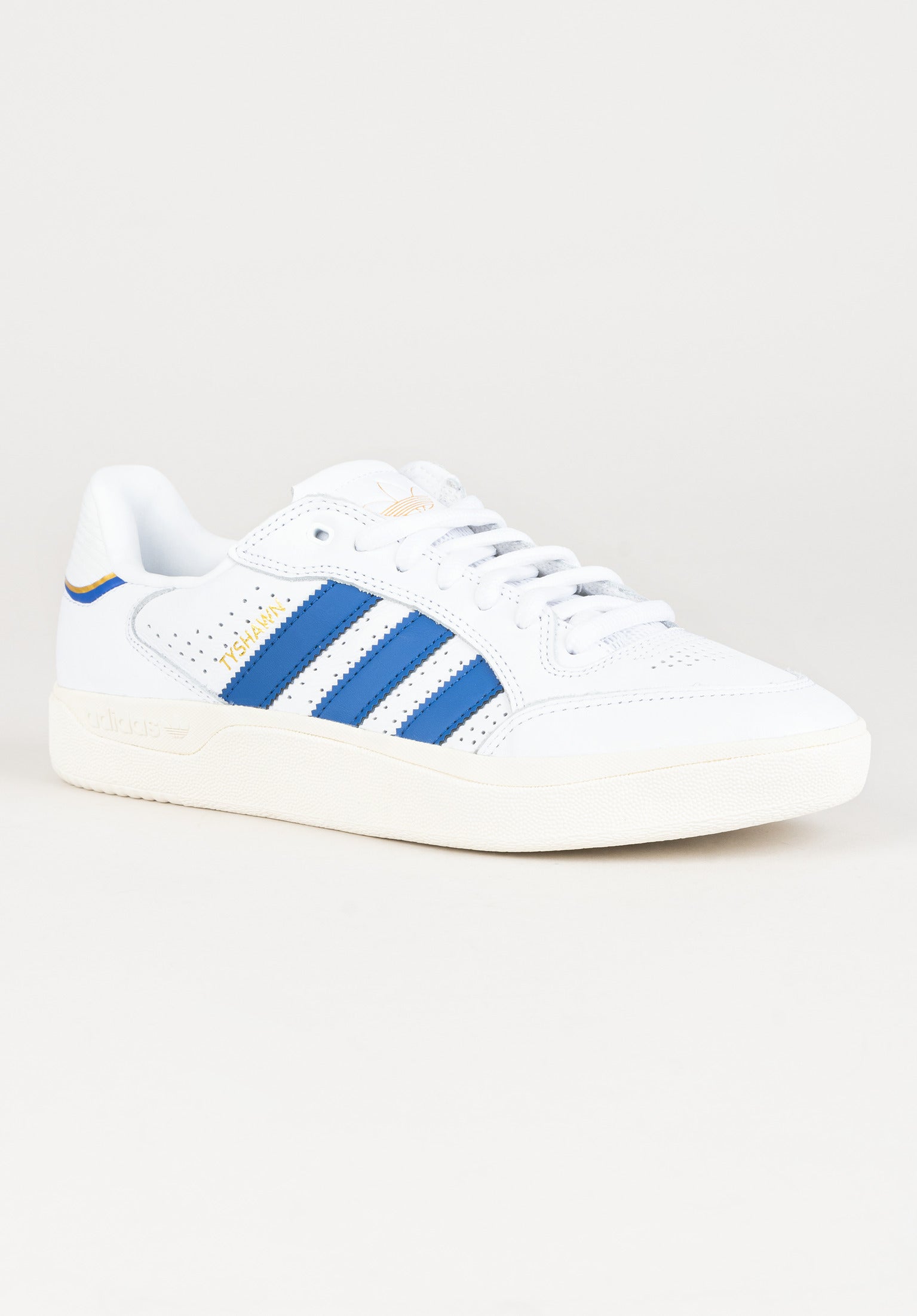 Blue and white adidas shoes on sale