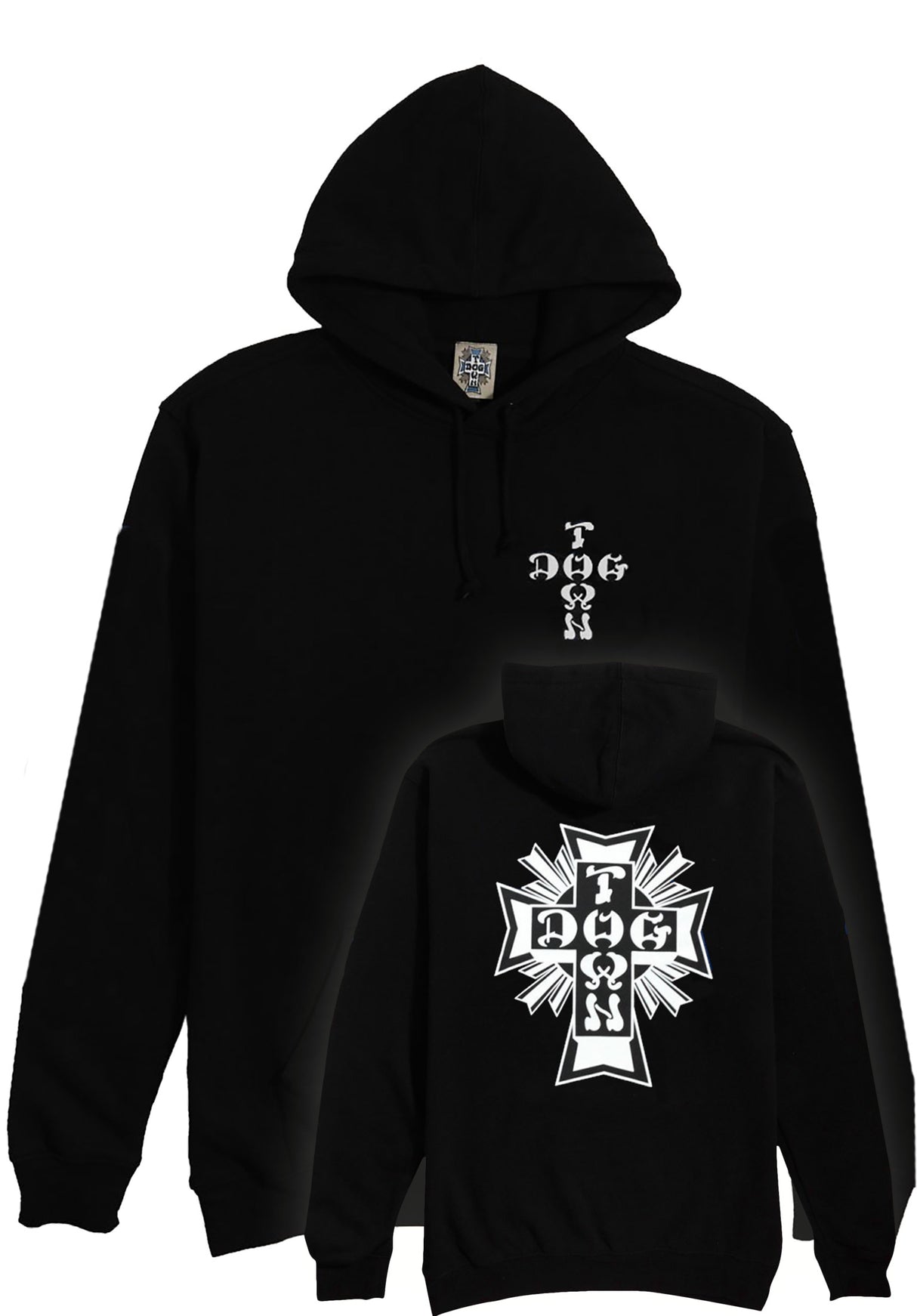 Cross Logo Hoodie black-white Vorderansicht