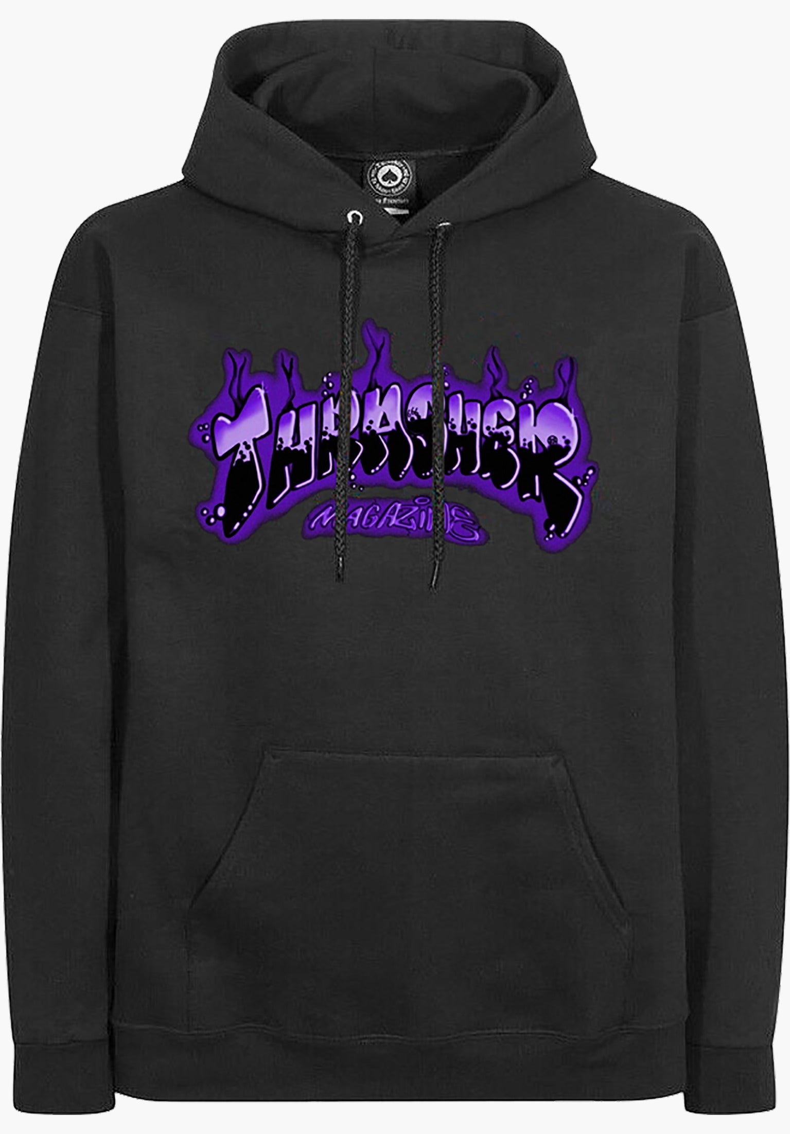 Airbrush Thrasher Hoodie in black purple fur c TITUS