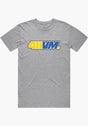 411VM Logo (Yellow/Blue) heathergrey Vorderansicht