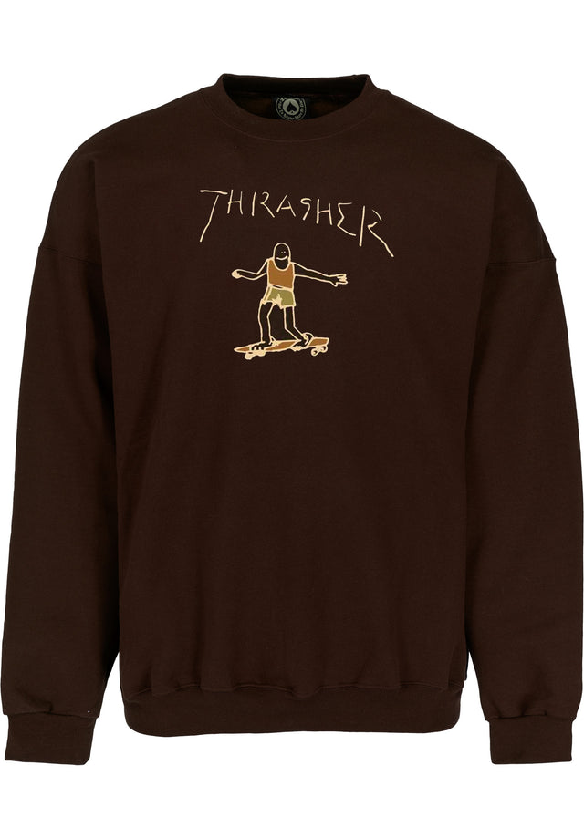 Gonz Logo Crewneck dark-chocolate Vorderansicht