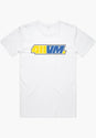 411VM Logo (Yellow/Blue) white Vorderansicht