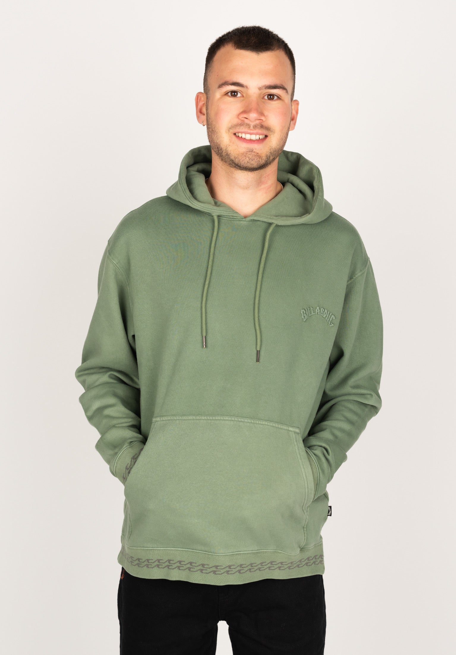 Wave Washed Billabong Hoodie in sage fur c TITUS