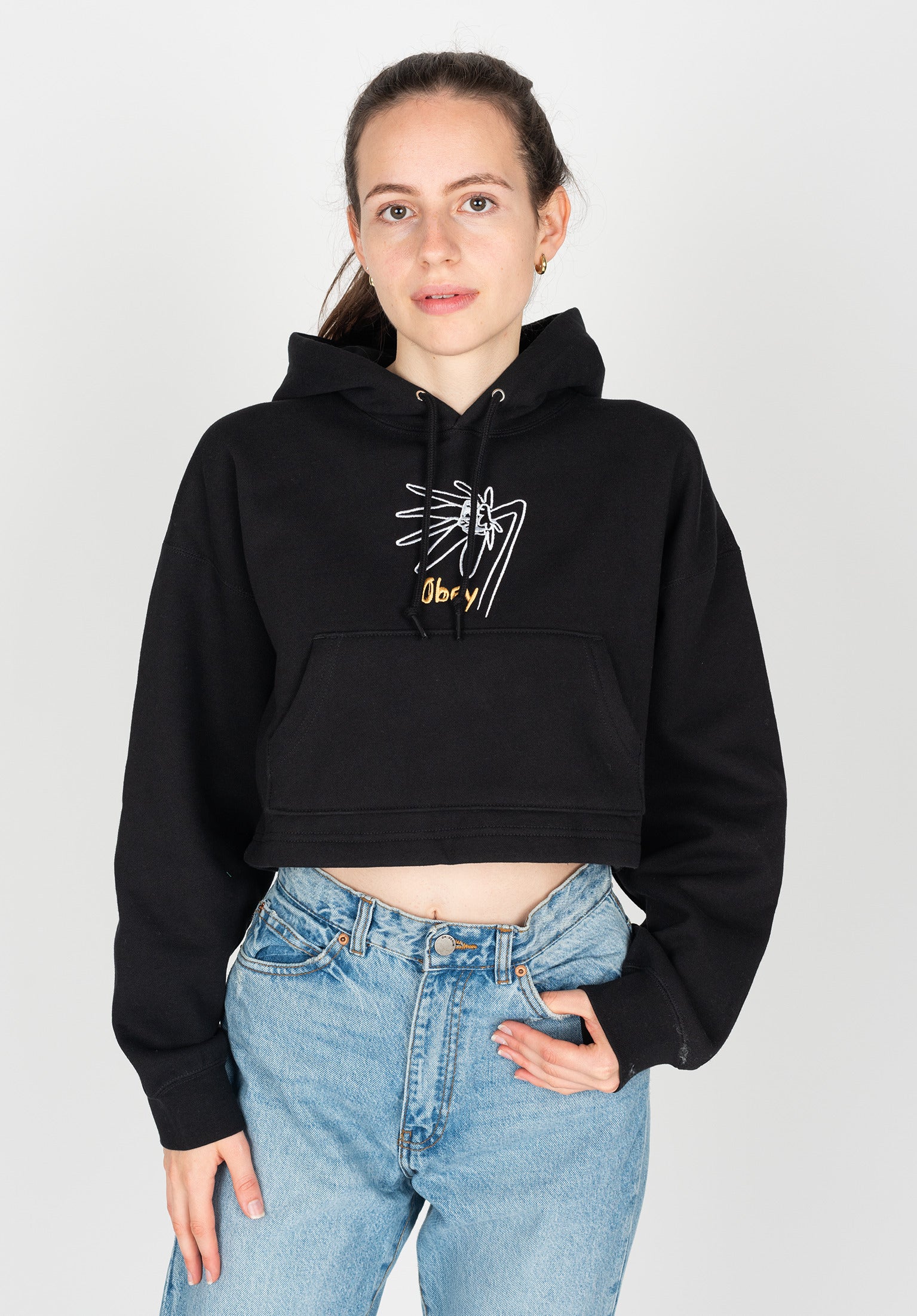 Black obey hoodie online