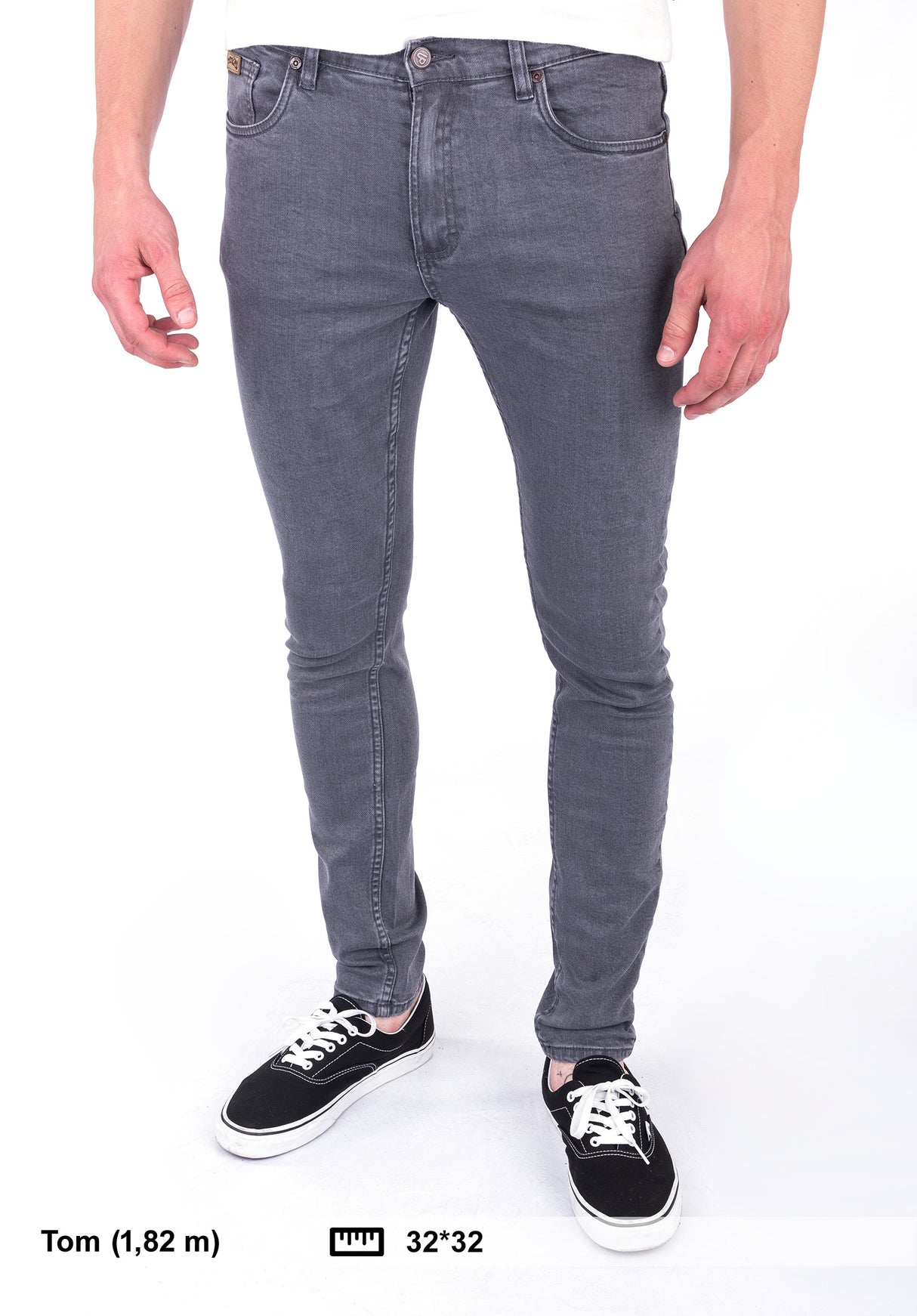 Skinny Fit stonegrey Vorderansicht