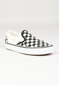 Slip-On black-white-checkerboard white Vorderansicht