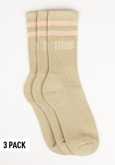 Socks 3 Pack stone-cream Vorderansicht