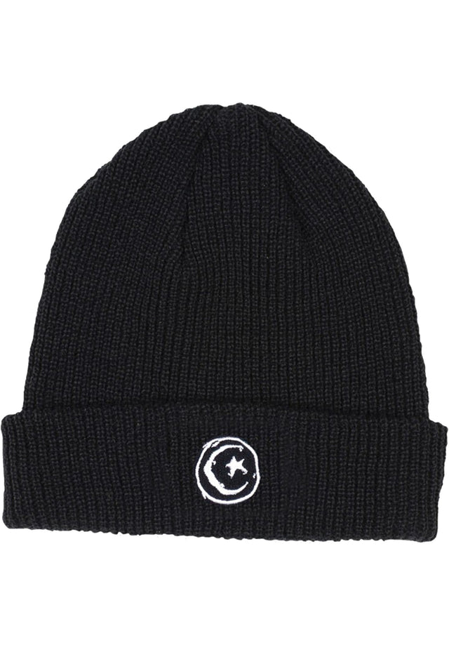 Star & Moon Beanie black Vorderansicht