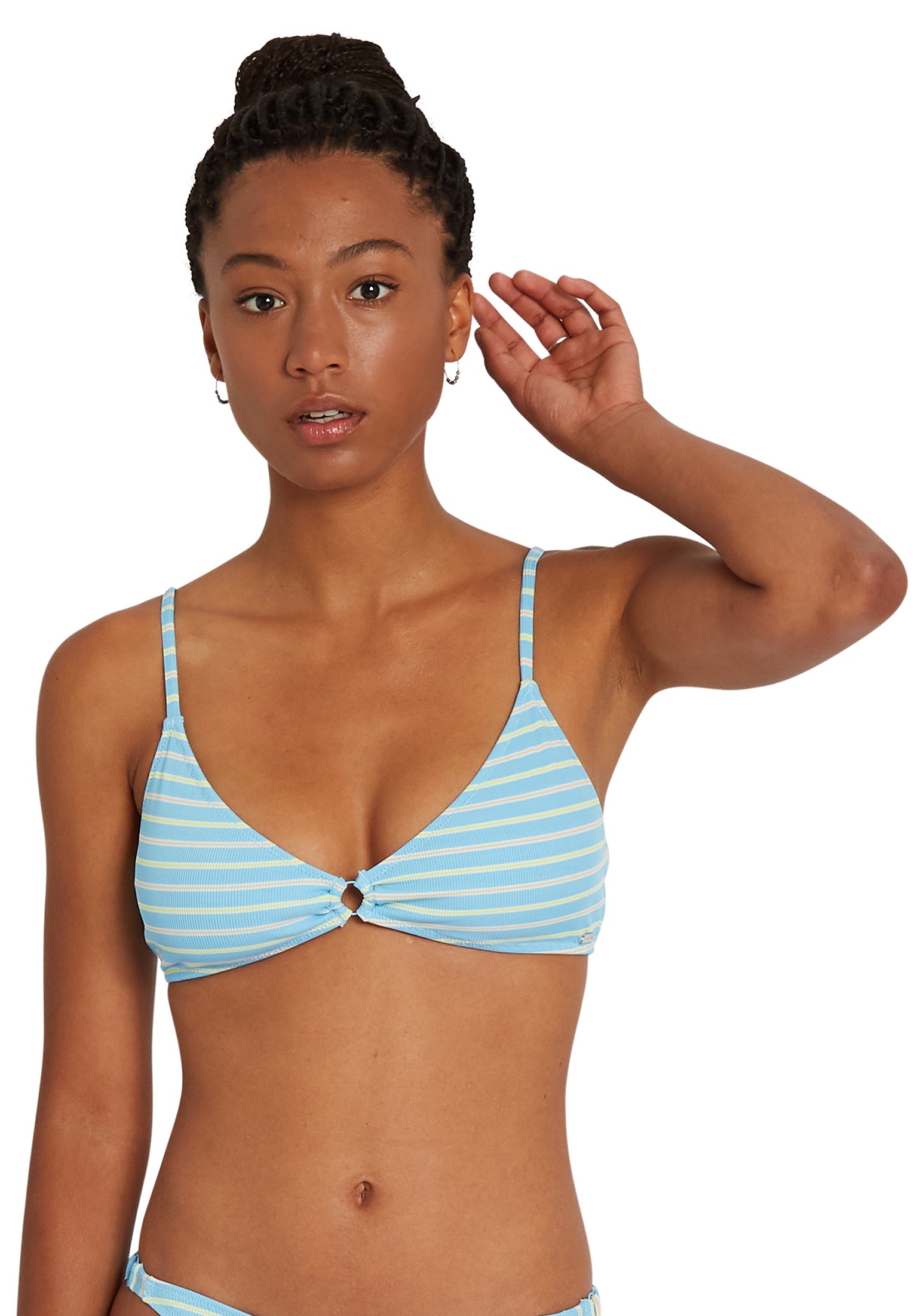 Next In Line Vneck Bikini Top Volcom Beachwear in coastalblue fur c TITUS