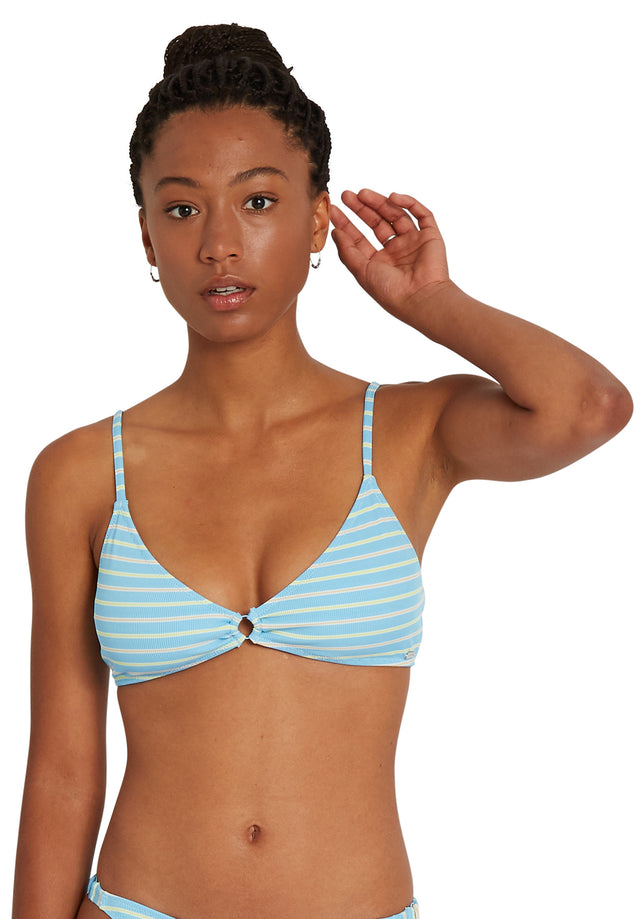 Next In Line Vneck Bikini-Top coastalblue Vorderansicht